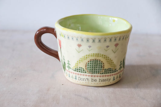 Cross Stitch Green Mug