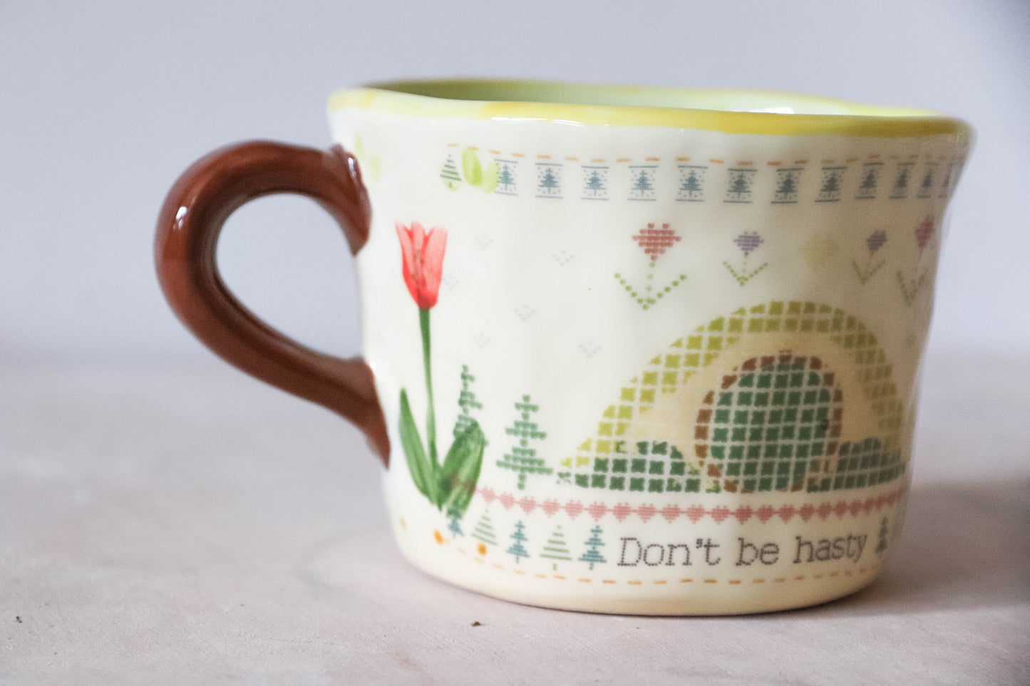 Cross Stitch Green Mug