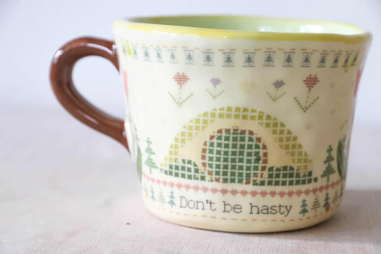 Cross Stitch Green Mug