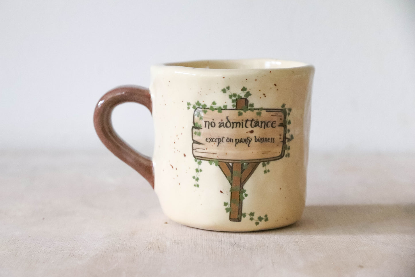 Cream No Admittance Small Mug