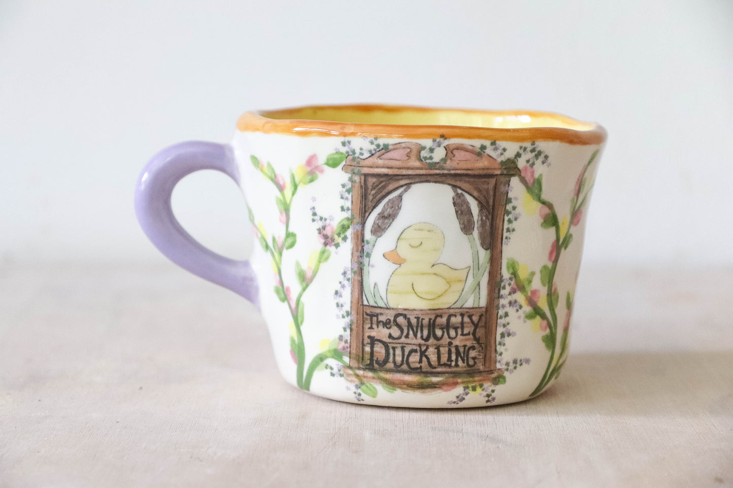Floral Snuggly Duckling Mug