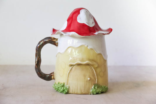 Toadstool Fairy House Stoneware Mug