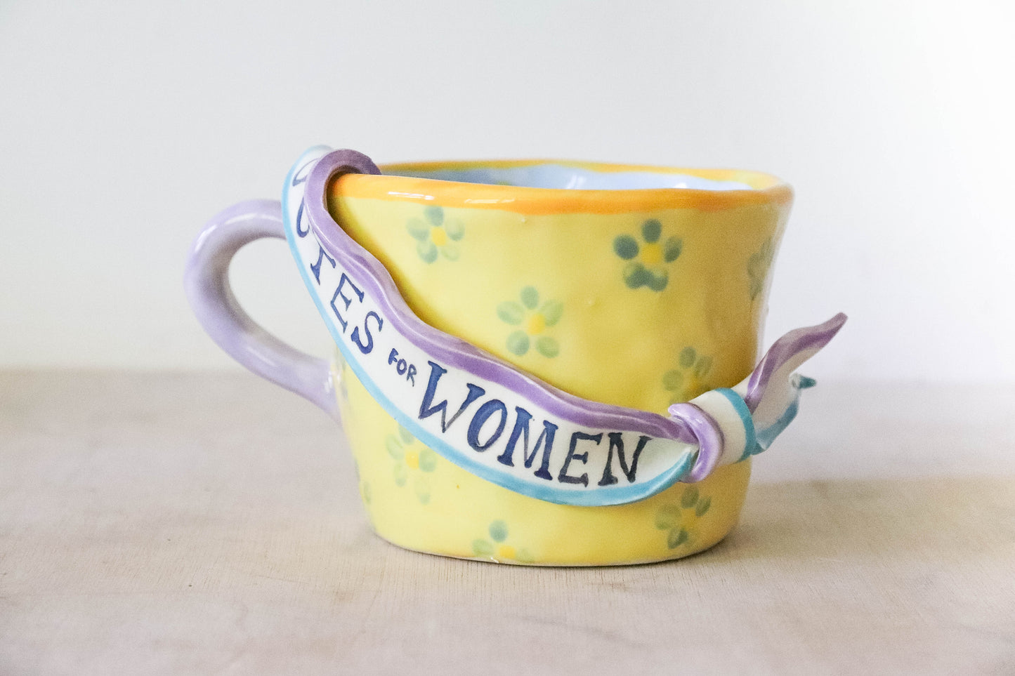 Yellow Blue Daisy Suffragette Mug