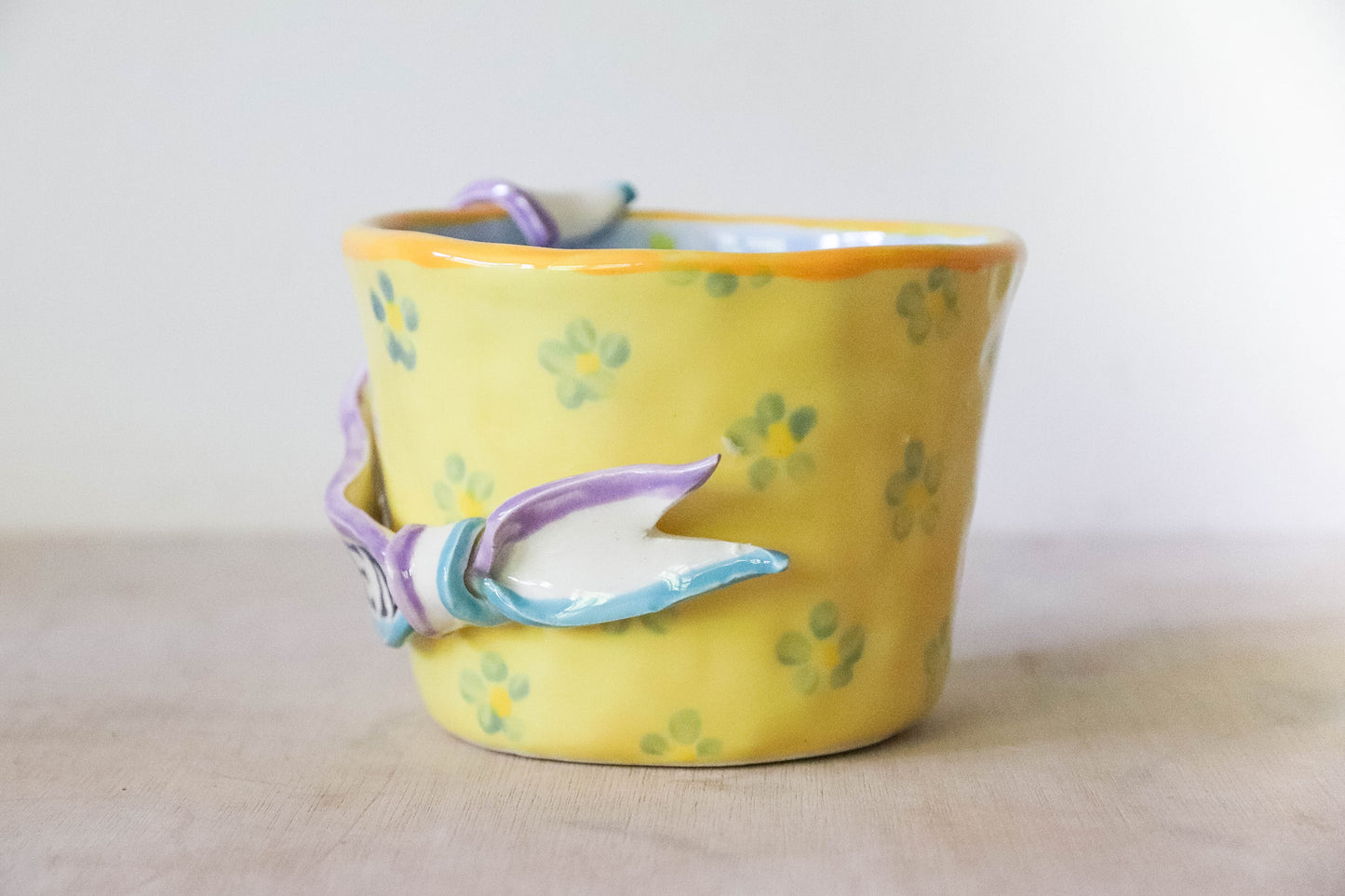 Yellow Blue Daisy Suffragette Mug