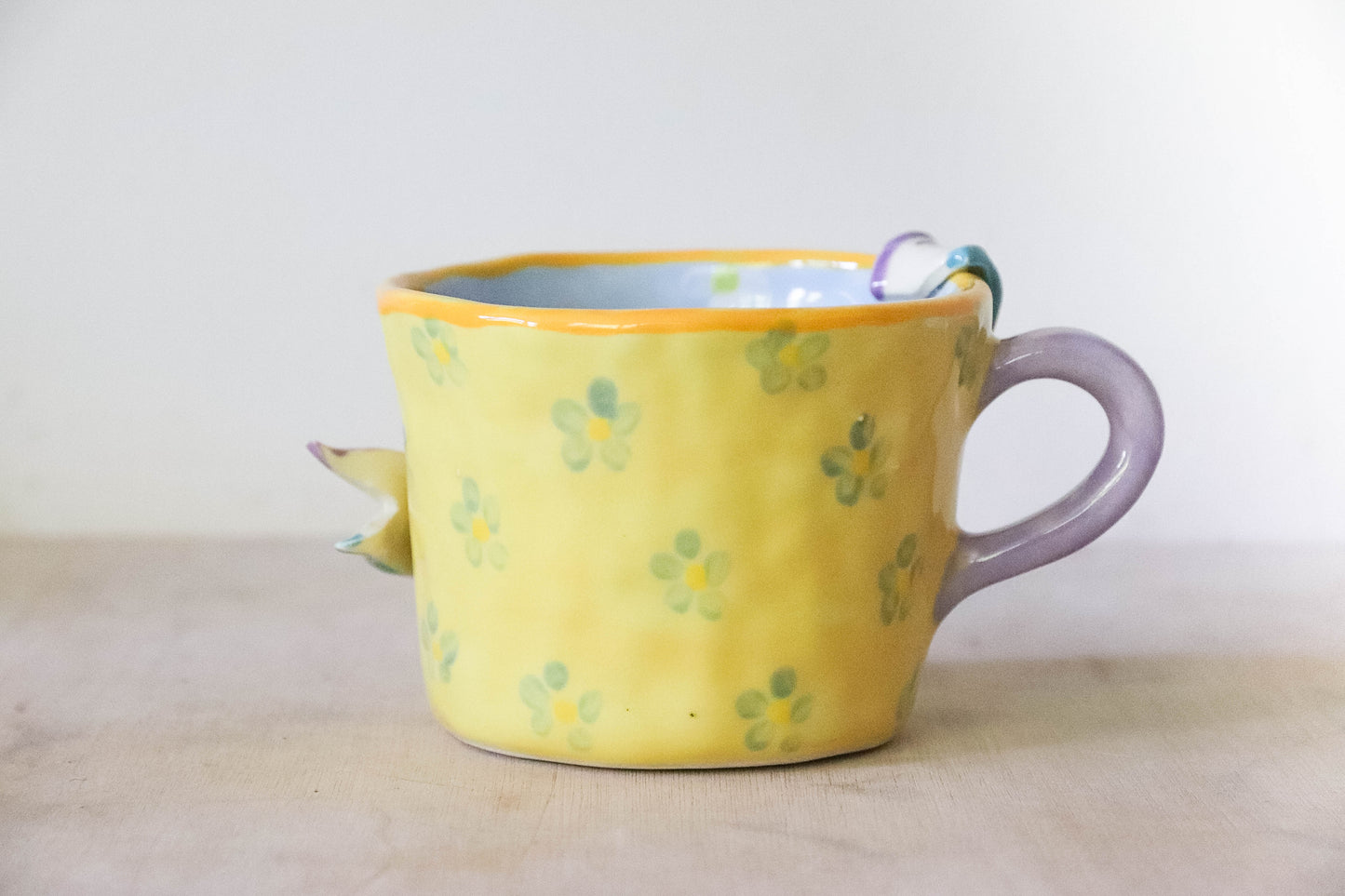 Yellow Blue Daisy Suffragette Mug