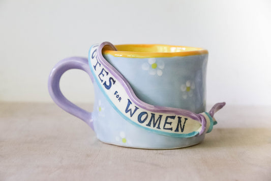 Blue Daisy Suffragette Mug Large