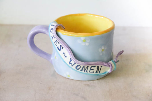 Blue Daisy Suffragette Mug Large