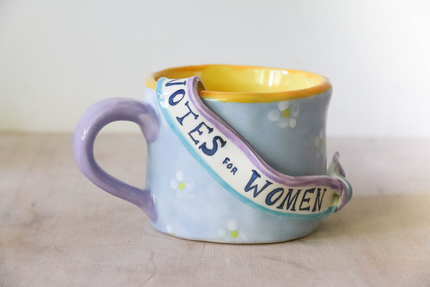 Blue Daisy Suffragette Mug Large