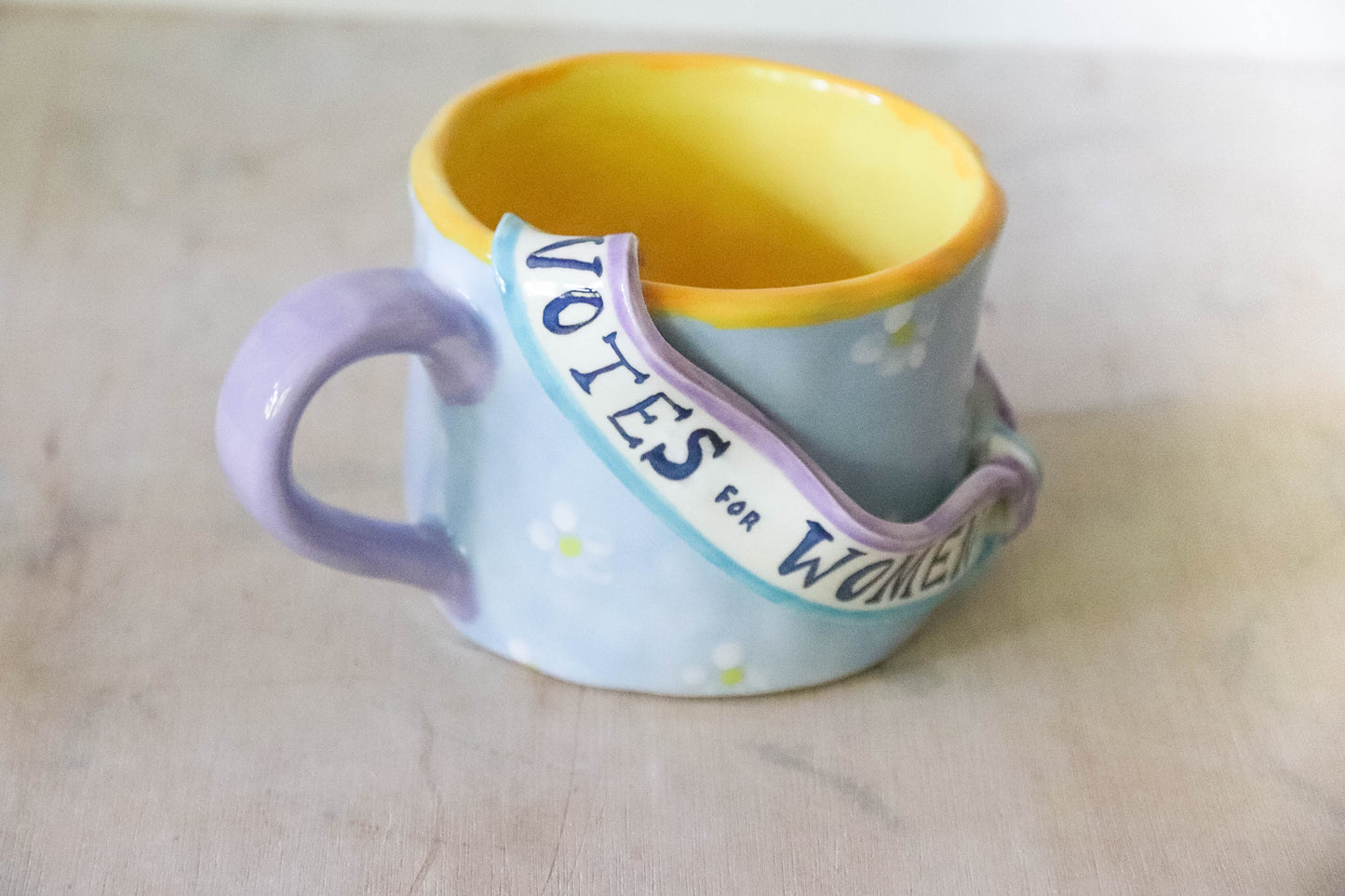 Blue Daisy Suffragette Mug Large