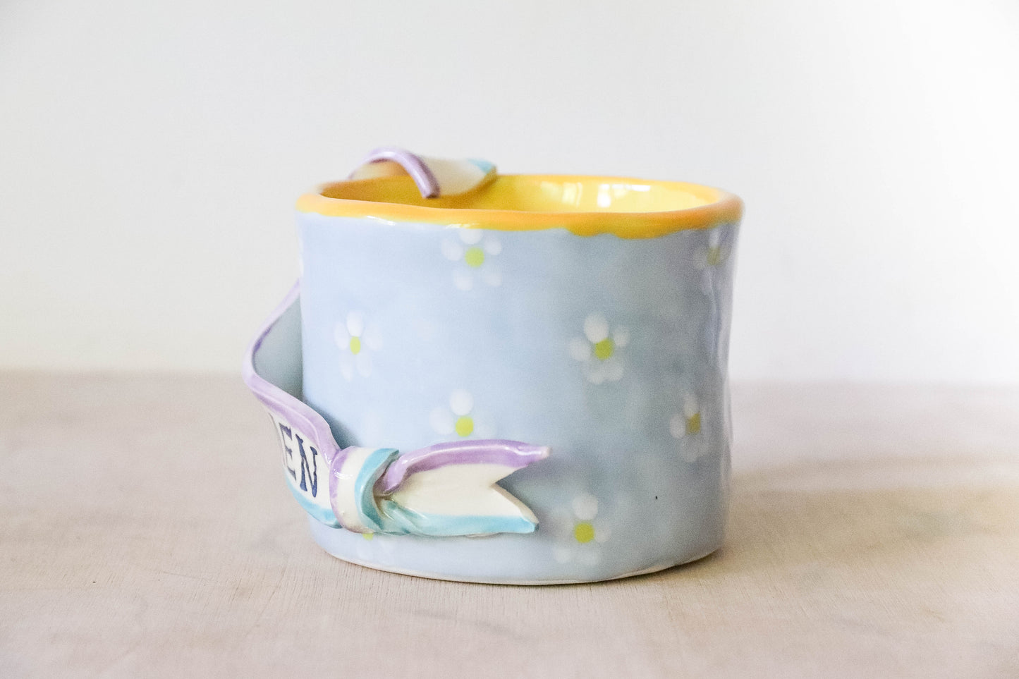 Blue Daisy Suffragette Mug Large