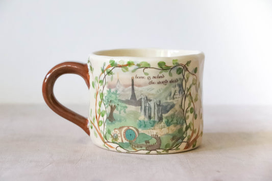 Home is Behind Vines Mug Large