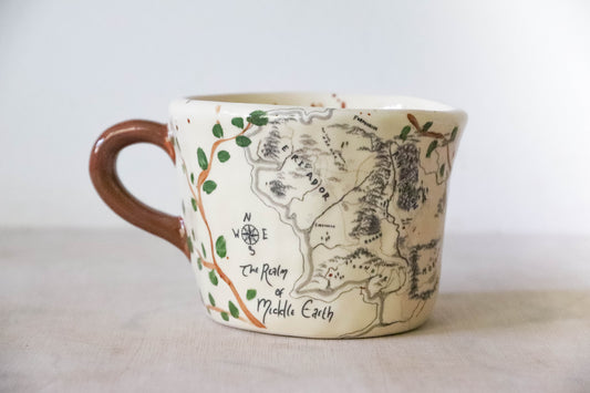 Middle Earth Map Vines One Ring Mug