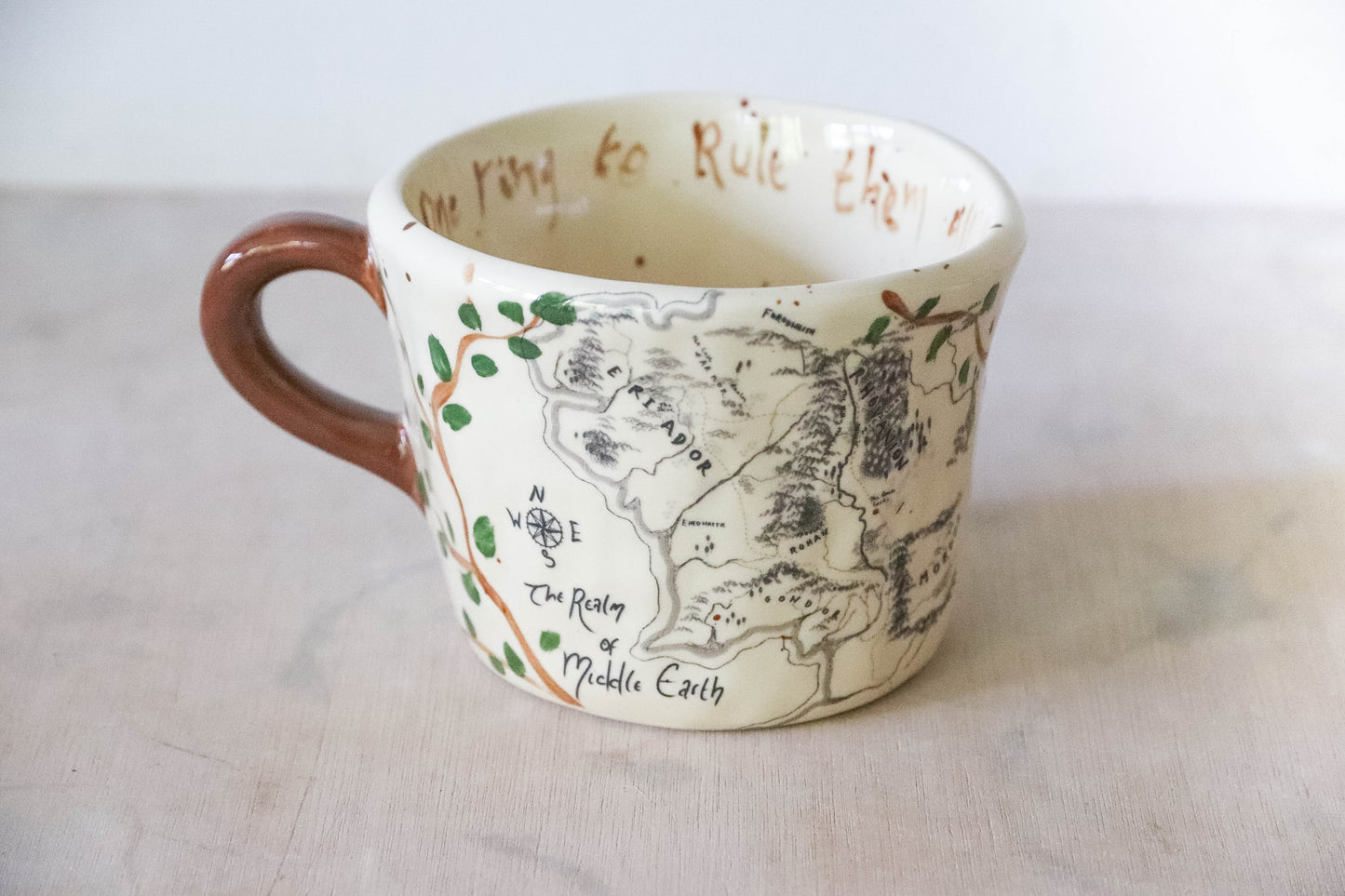 Middle Earth Map Vines One Ring Mug