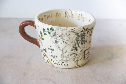 Middle Earth Map Vines One Ring Mug