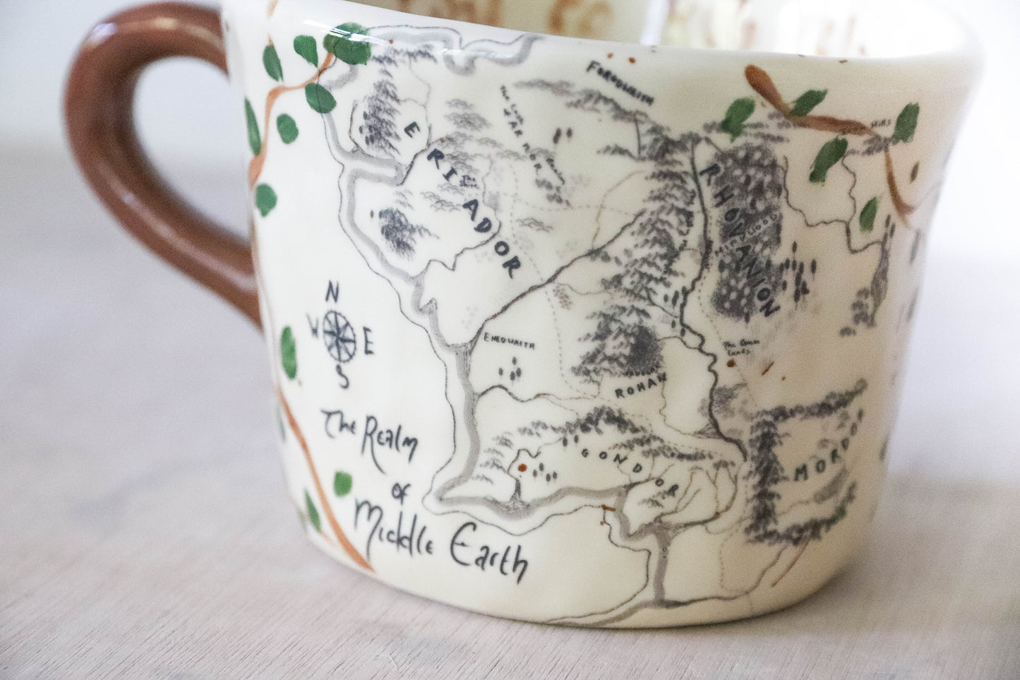 Middle Earth Map Vines One Ring Mug
