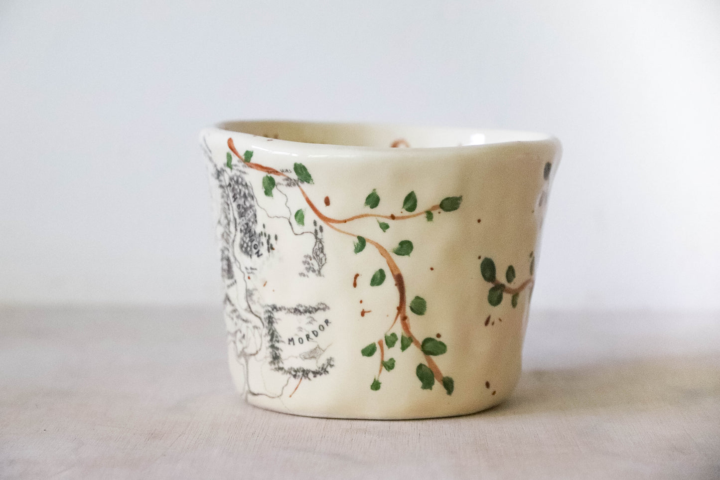Middle Earth Map Vines One Ring Mug