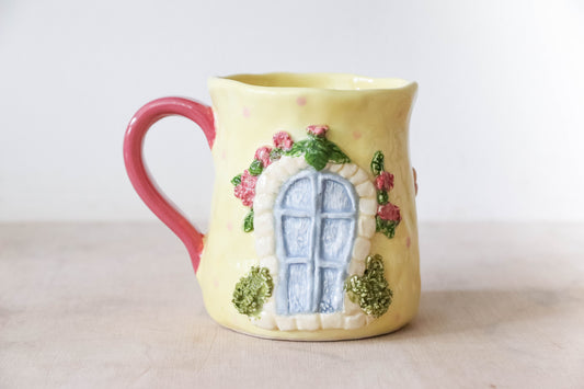 Yellow Fairy House Tulip Mug