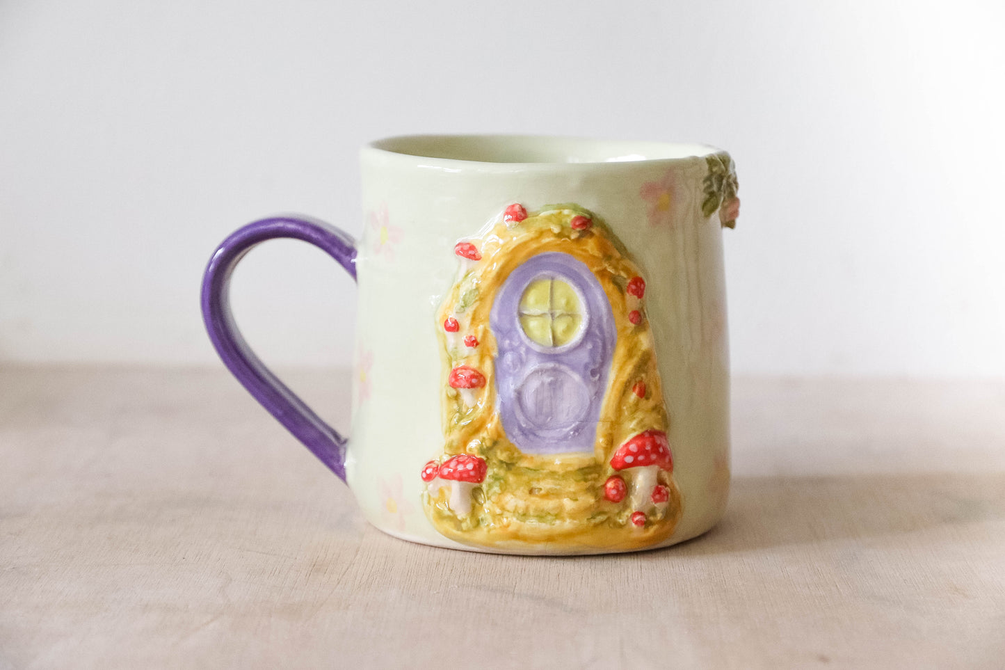 Floral Mushroom Fairy House Round Mug