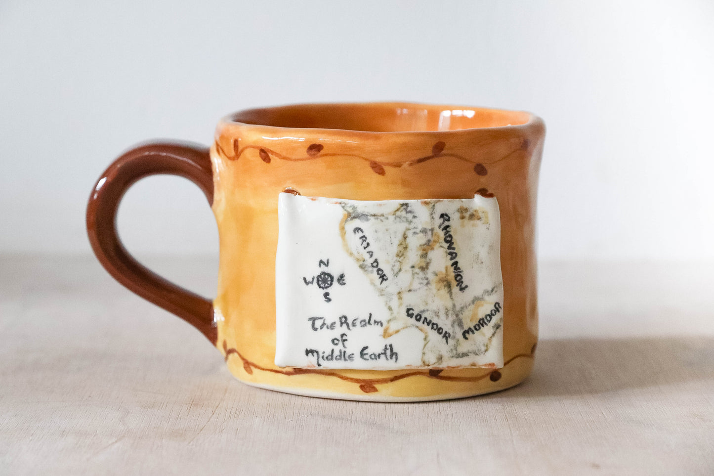 Middle Earth Map Brown Mug Large