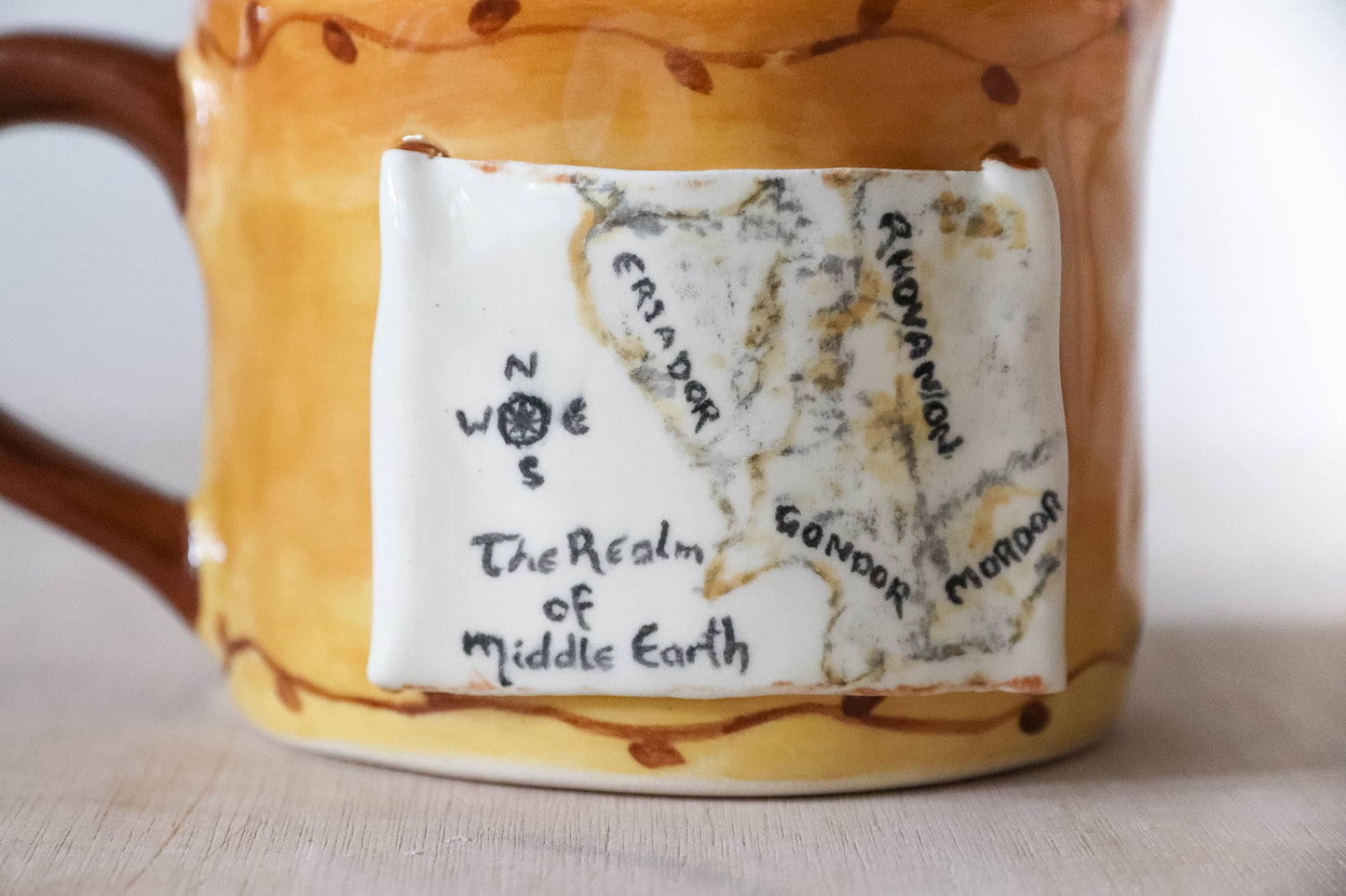 Middle Earth Map Brown Mug Large