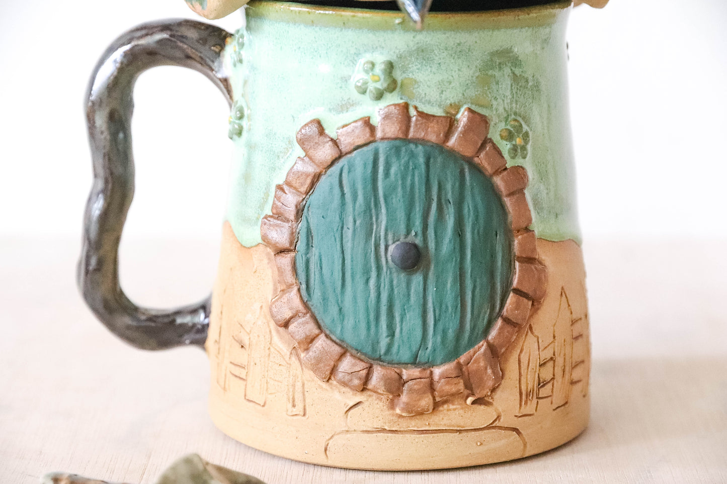 Floral Hobbit House Stoneware Mug