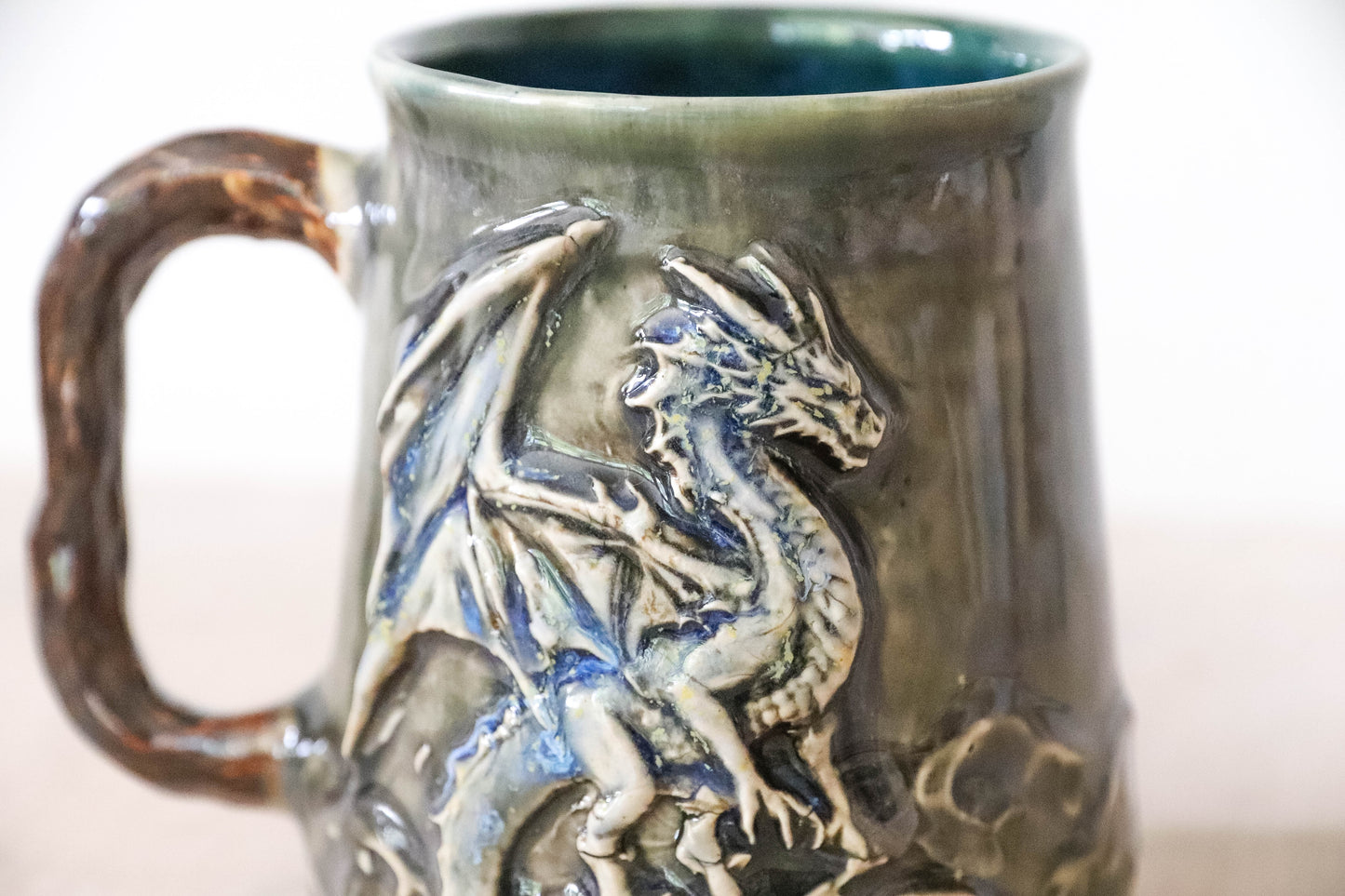 Blue Dragon Stoneware Mug