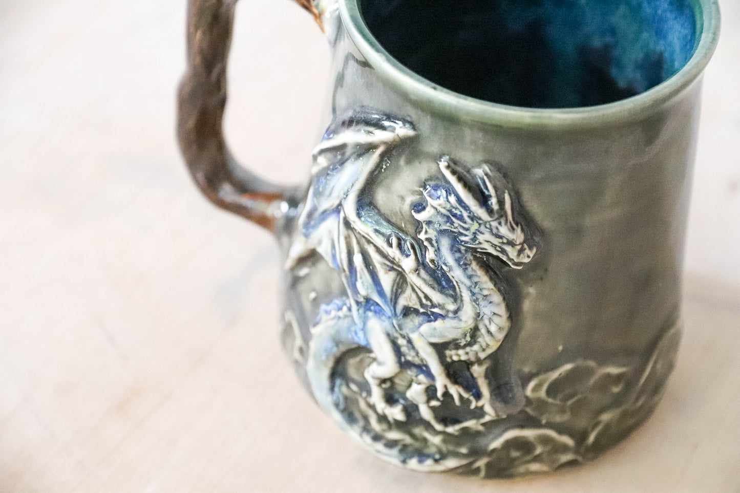 Blue Dragon Stoneware Mug