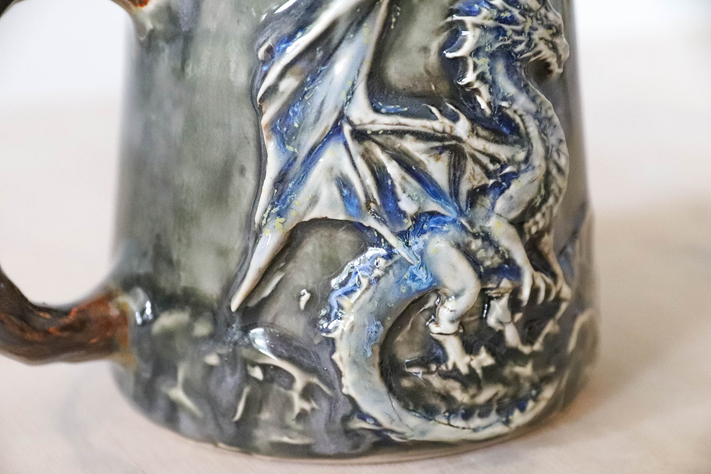 Blue Dragon Stoneware Mug