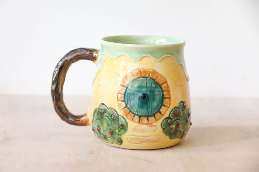 Yellow hobbit House Stoneware Mug