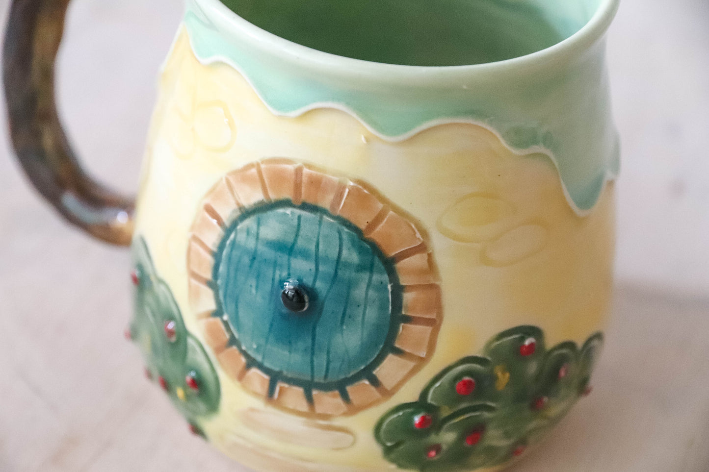 Yellow hobbit House Stoneware Mug