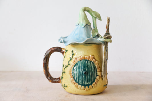 Hobbit House Flower Sword Stoneware Mug