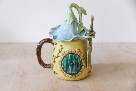 Hobbit House Flower Sword Stoneware Mug