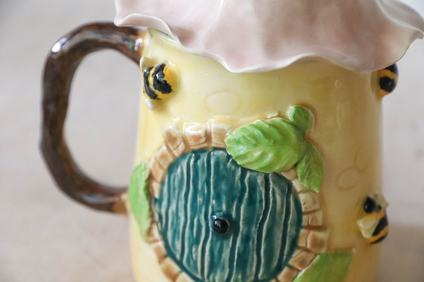 Hobbit House Pink Flower Stoneware Mug