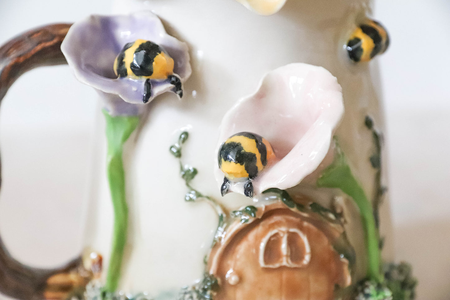 Sleepy Bees Fairy House Stoneware Mug