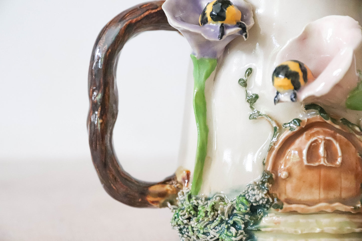 Sleepy Bees Fairy House Stoneware Mug