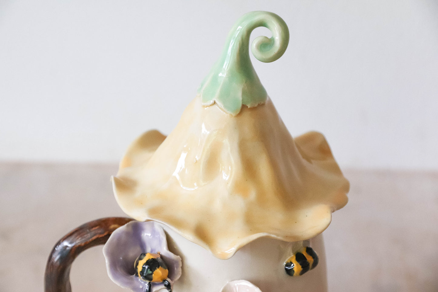Sleepy Bees Fairy House Stoneware Mug