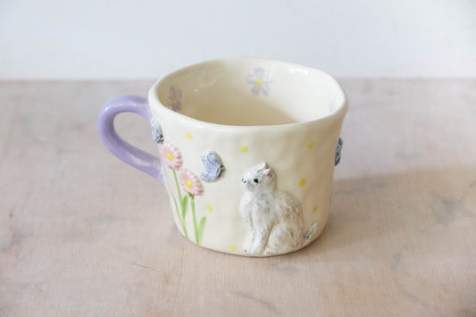 Spring Garden Cat Mug
