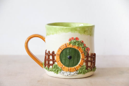Hobbit House Fence Round Mug