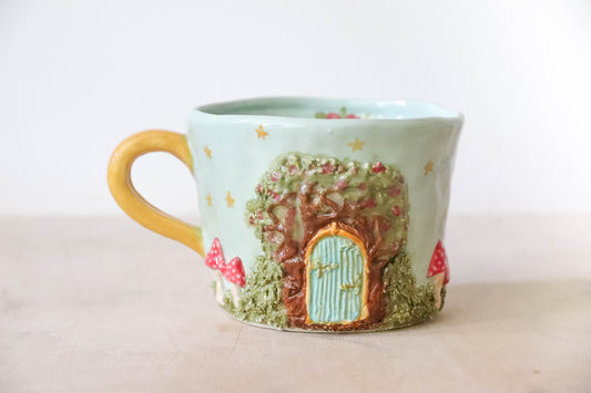 Blue Starry Fairy House Mug