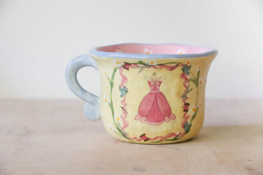 Cinderella Pink Yellow Floral Mug