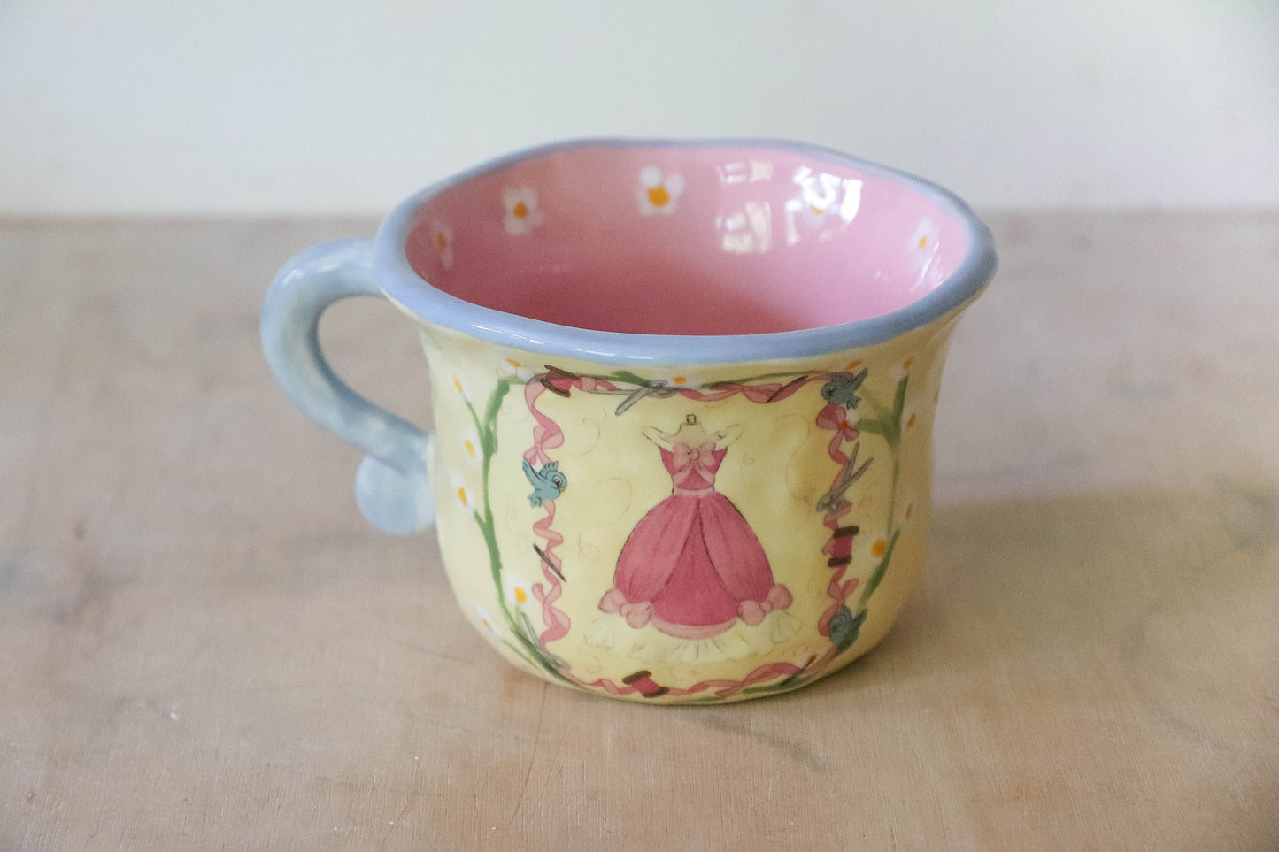 Cinderella Pink Yellow Floral Mug