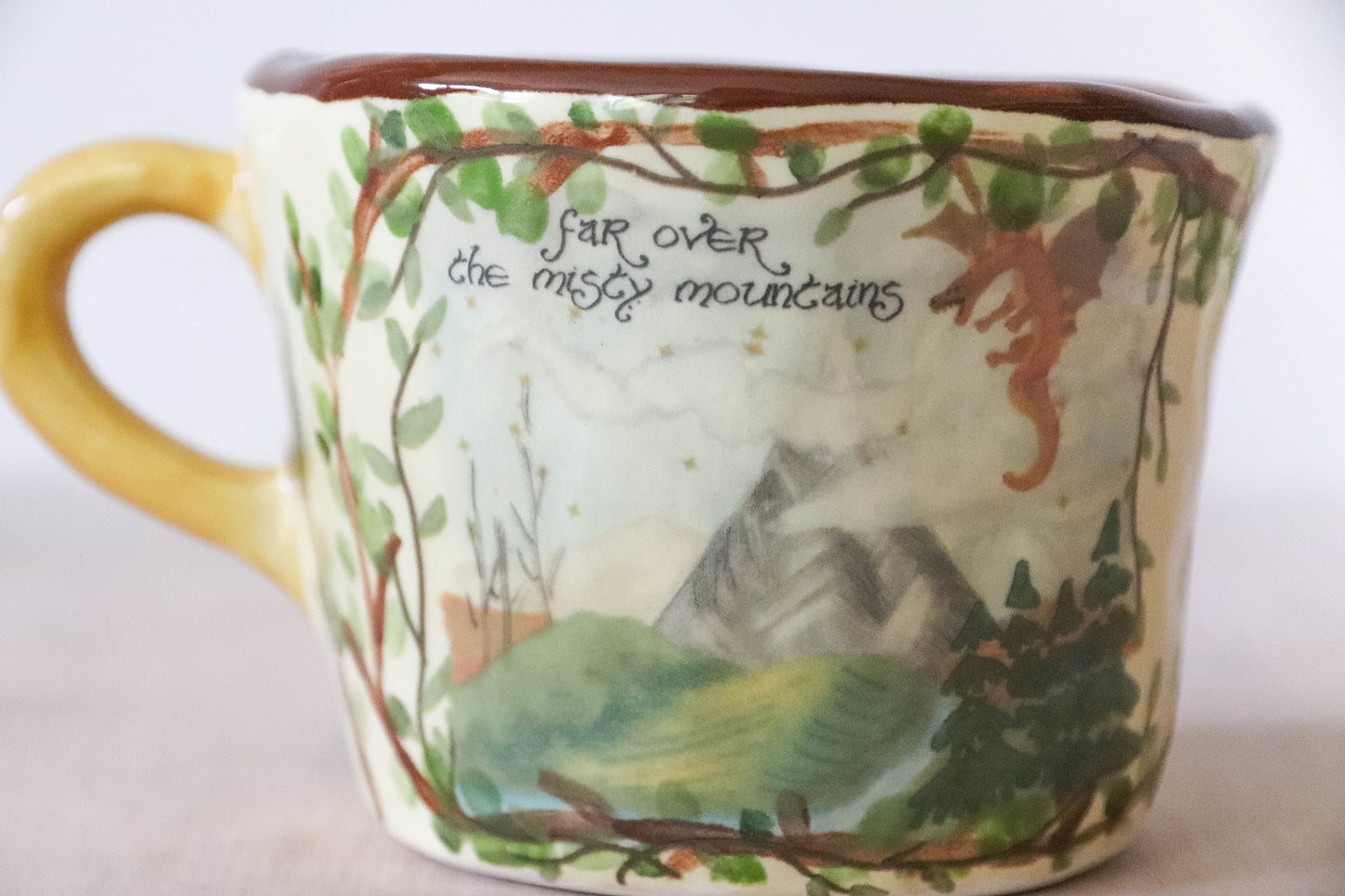 Brown Cream Misty Mountains Mug