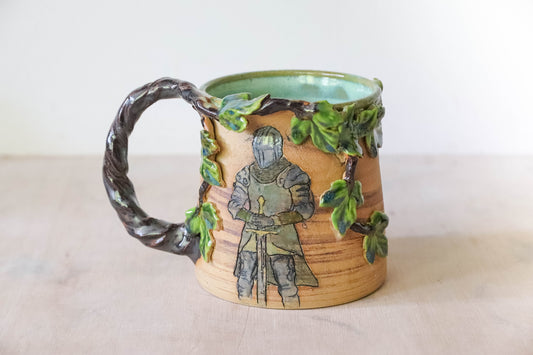 Green Ivy Knight Stoneware Mug