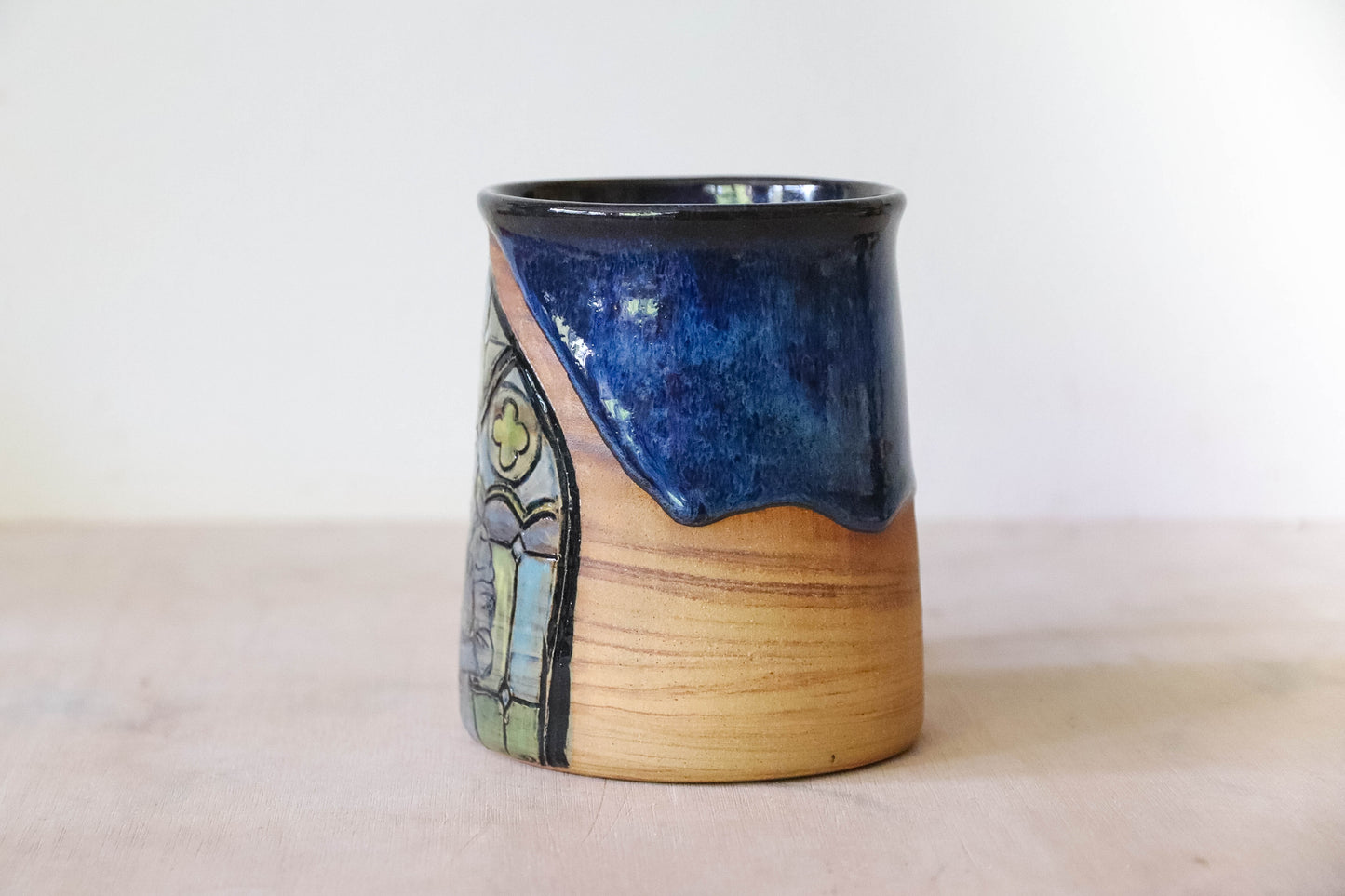 Stained Glass Knight Stoneware Mug