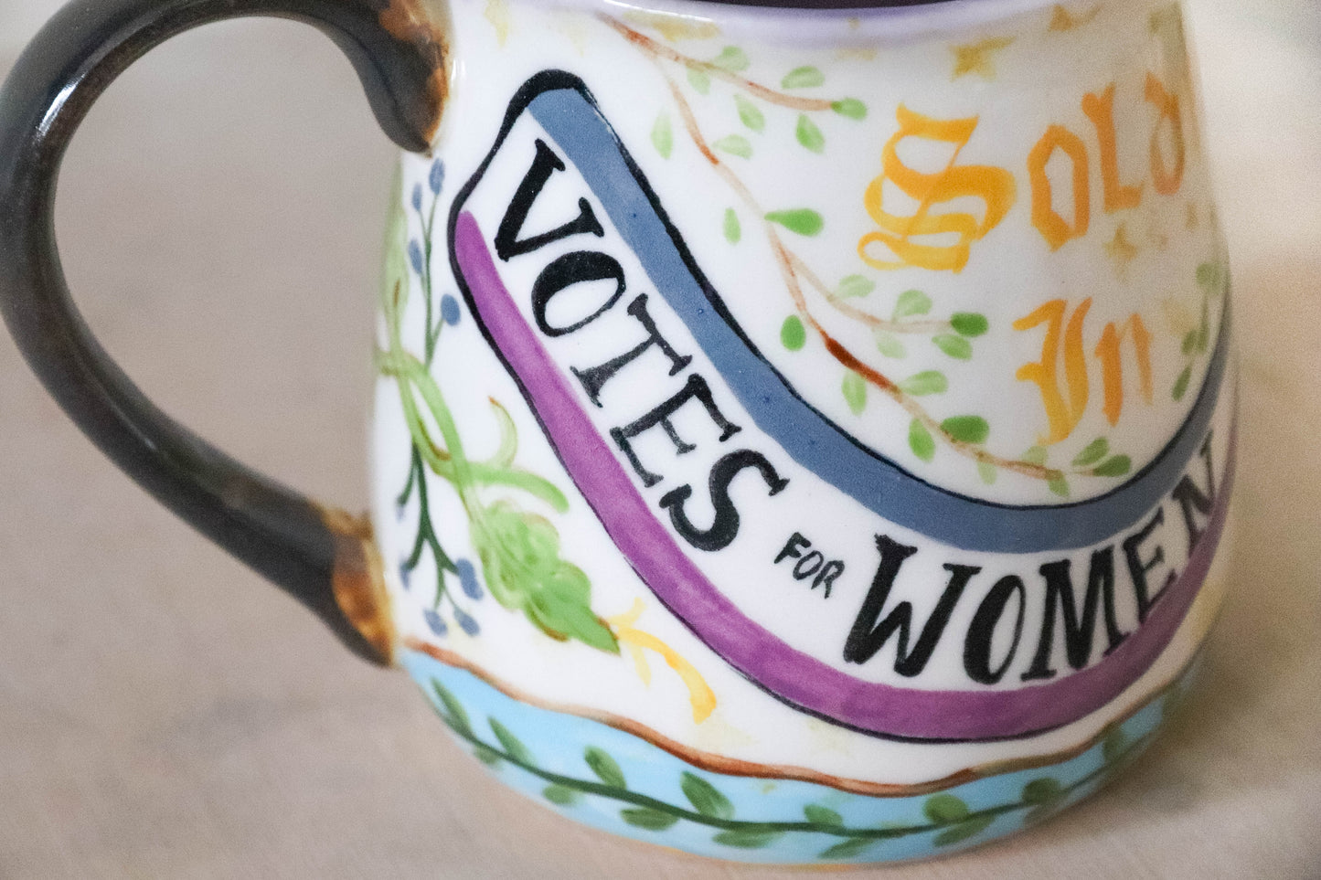 Medieval Votes for Women Stoneware Mug - large