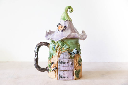 Butterfly Fairy House Stoneware Mug