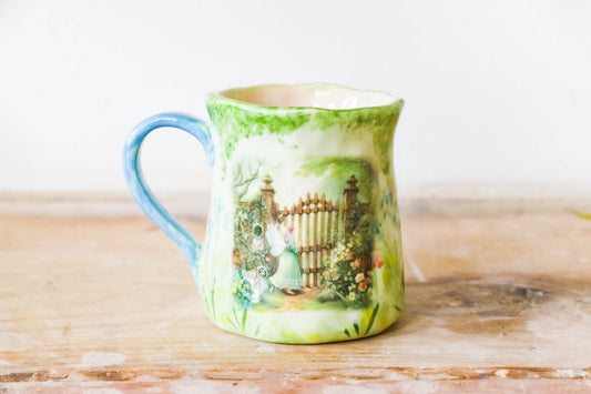 Green Garden Gate Fairy Mug