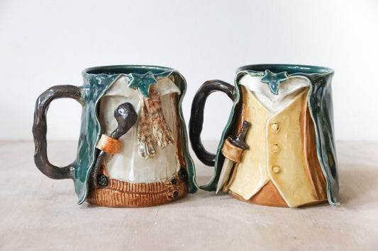 Merry And Pippin Pair of Stoneware Mugs