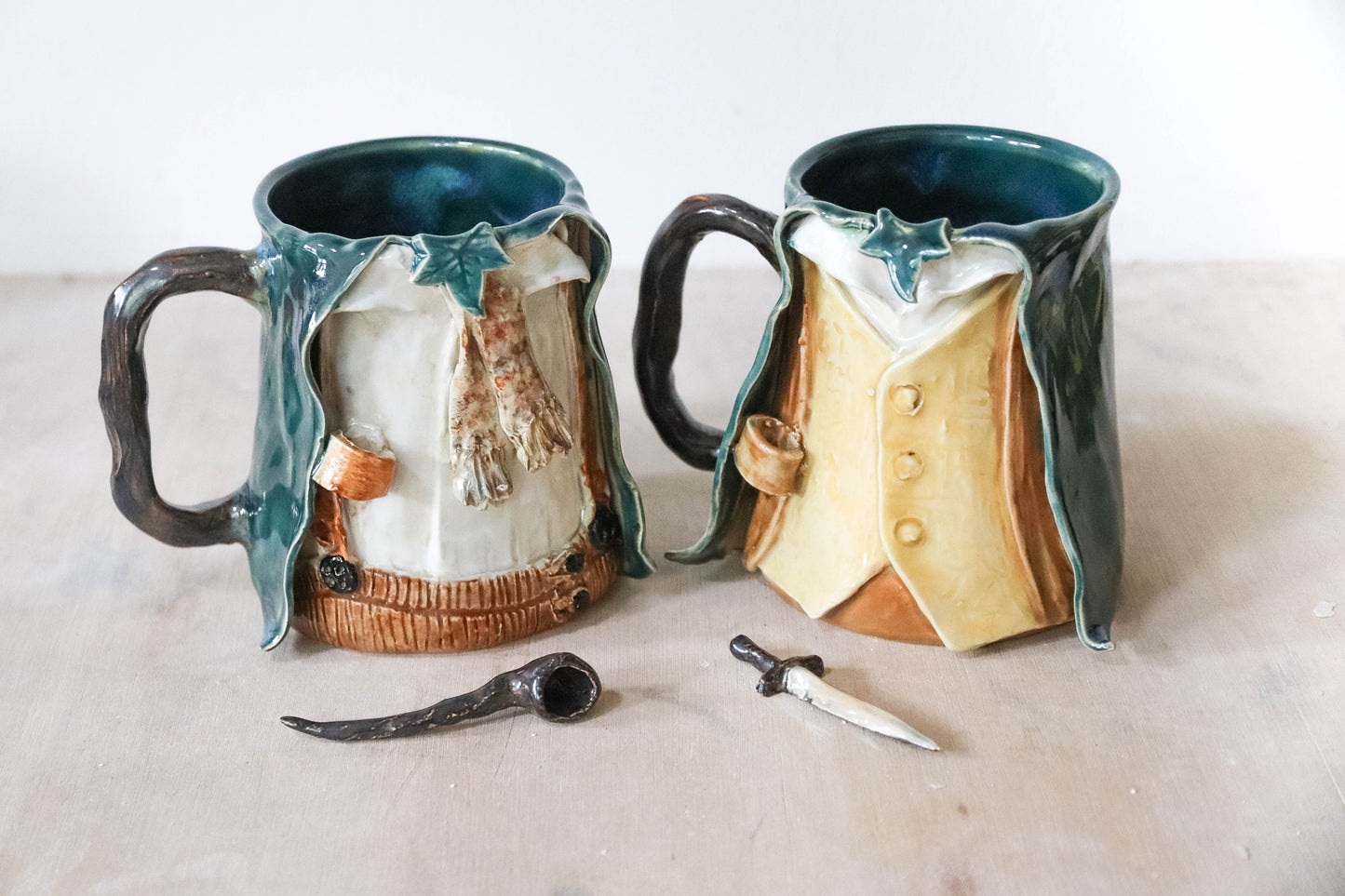 Merry And Pippin Pair of Stoneware Mugs
