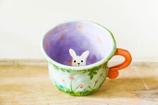 Peekaboo Bunny Castle Garden Fairy Mug